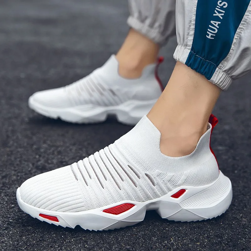 Fashion Vulcanized Shoes Man Thick Bottom Socks Shoes Men White Sneakers Designer Knitted Casual Shoes Male Tenis Masculino 2019
Fashion Vulcanized Shoes Man Thick Bottom Socks Shoes Men White Sneakers Designer Knitted Casual Shoes Male Tenis Masculino 2019