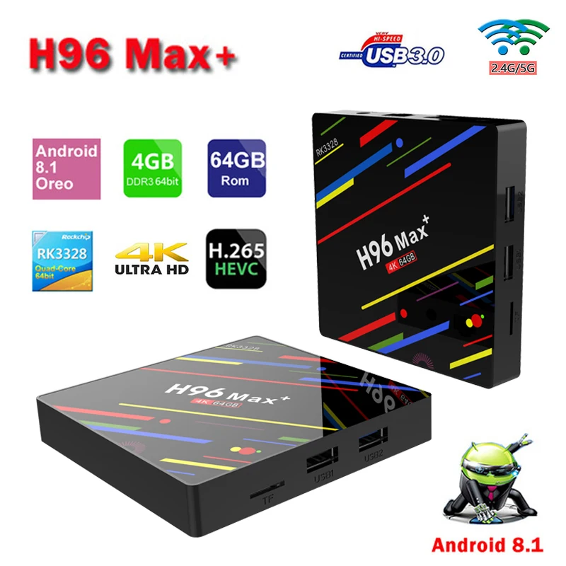 H96 MAX + android 8.1 tv box 4GB/32GB/64GB 2.4G Wifi 4K HD smart Rockchip RK3328 H.265 USB 3.0 Neflix Youtube iptv Media Player
H96 MAX + android 8.1 tv box 4GB/32GB/64GB 2.4G Wifi 4K HD smart Rockchip RK3328 H.265 USB 3.0 Neflix Youtube iptv Media Player