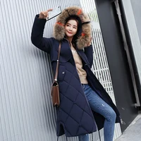 new 2018 fashion medium-long winter coat women big fur parka female thickening warm down jacket women plus size outerwear ladies image