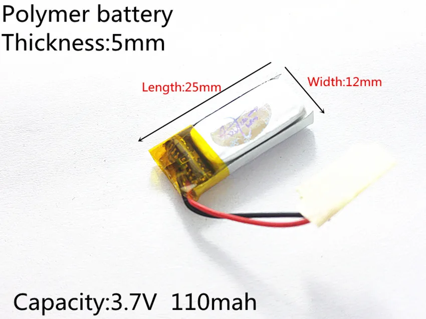 3.7V,110mAH,501225 PLIB; polymer lithium ion / Li-ion battery for GPS,mp3,mp4,mp5,dvd,,model toy
3.7V,110mAH,501225 PLIB; polymer lithium ion / Li-ion battery for GPS,mp3,mp4,mp5,dvd,,model toy