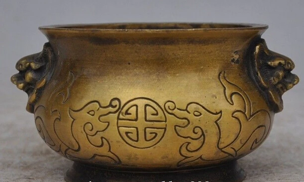 huij 007004 Marked Chinese bronze foo dog beast head dragon statue incense burner Censer (A0314)
huij 007004 Marked Chinese bronze foo dog beast head dragon statue incense burner Censer (A0314)