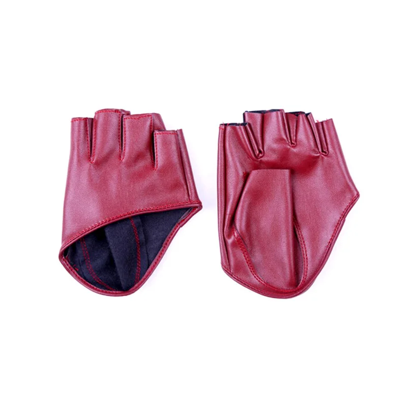 SM// DE76643 Halbe Finger fingerlose PU Leder Handschuhe Mode