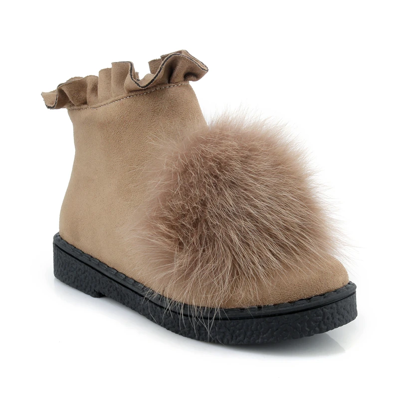 Plus Size 30-44 45 Faux Fur Decoration Winter Snow Boots Ankle Boots with Zipper Women Fashion Boots Round toe Black Shoes Woman (16)