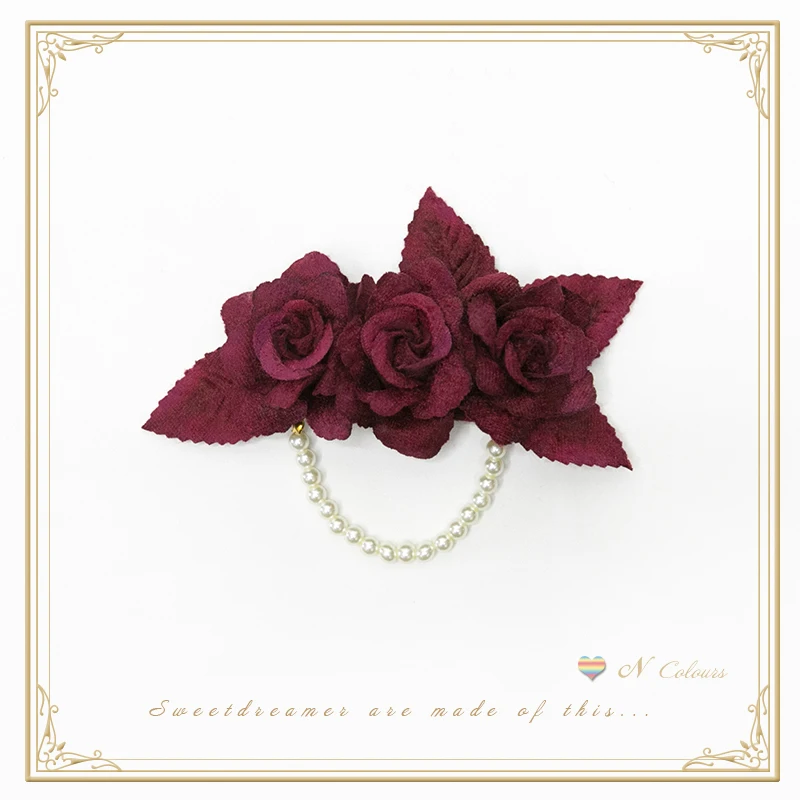Elegant Handmade Vintage Velvet Rose Hairpin+Brooch Dual-use Clip Pearl Chain Trim Lolita Sweet Hairclip Headwear
Elegant Handmade Vintage Velvet Rose Hairpin+Brooch Dual-use Clip Pearl Chain Trim Lolita Sweet Hairclip Headwear