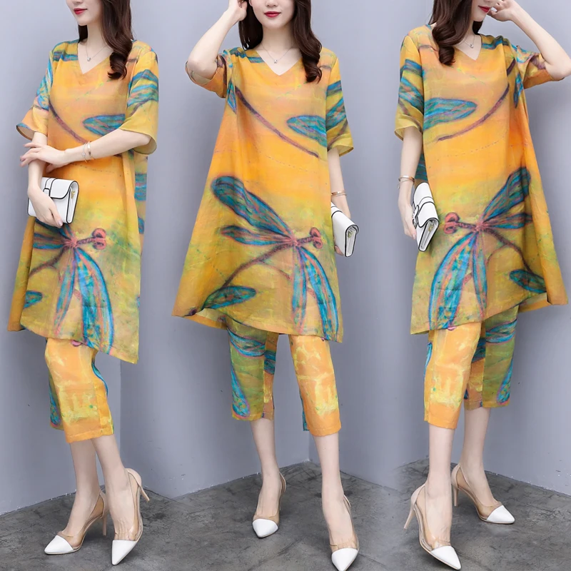 Largwe Big Size Summer Women's Suit Print 2 Piece Set Women Chiffon Conjunto Feminino Casual Ensemble Femme Deux Pieces Ukraine
Largwe Big Size Summer Women's Suit Print 2 Piece Set Women Chiffon Conjunto Feminino Casual Ensemble Femme Deux Pieces Ukraine