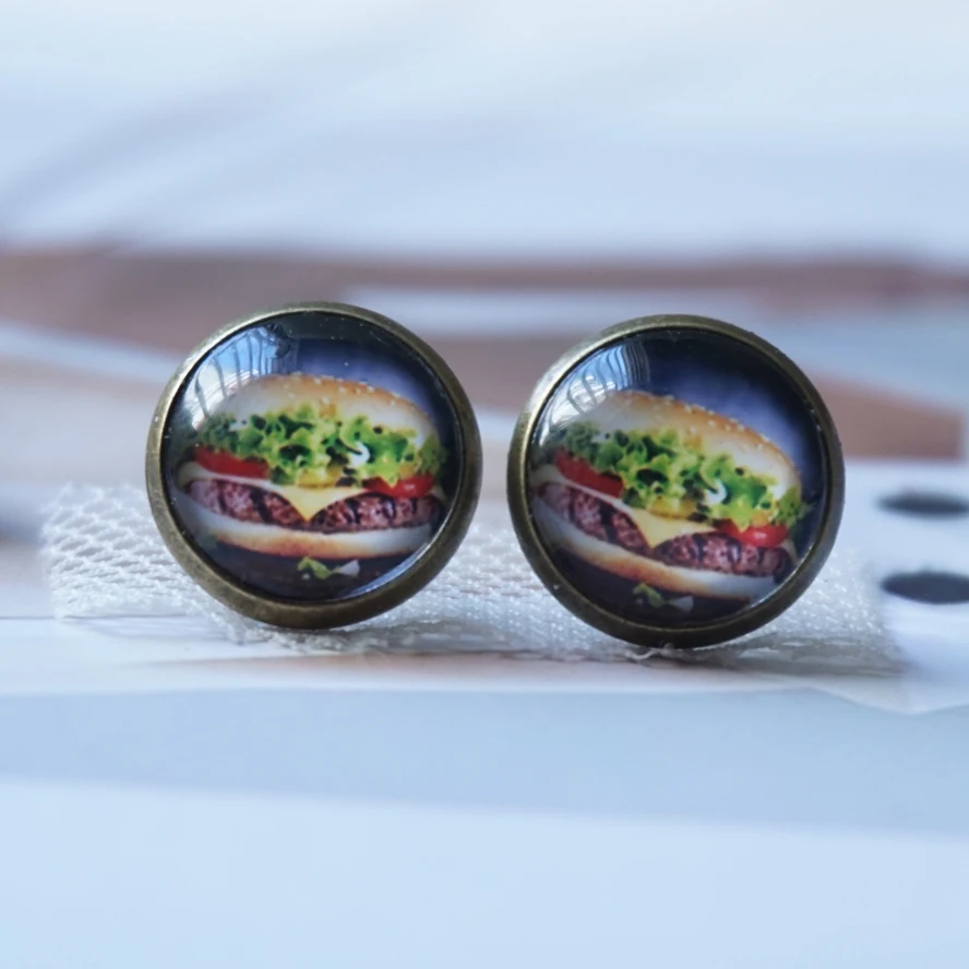 hamburger round earring woman lady Fashion glass Earing handmade bronze earring retro vintage stud earrings
hamburger round earring woman lady Fashion glass Earing handmade bronze earring retro vintage stud earrings