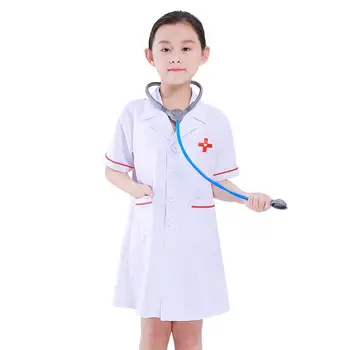 

Halloween Party Wear Kids Nurse Cosplay Costume Performance Clothing Doctor Play Set Coat Costume Professional Acting Dress