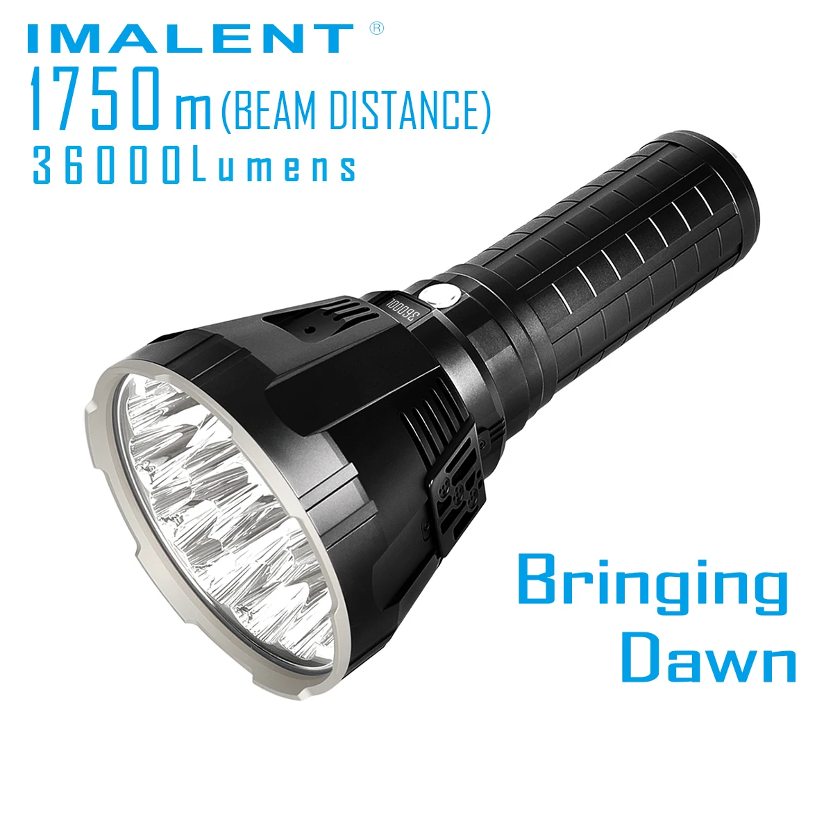 IMALENT R90TS Handheld Flashlight CREE XHP35 HI Max 36000 lumens beam distance 1750 meter cooling system built-in battery pack
IMALENT R90TS Handheld Flashlight CREE XHP35 HI Max 36000 lumens beam distance 1750 meter cooling system built-in battery pack