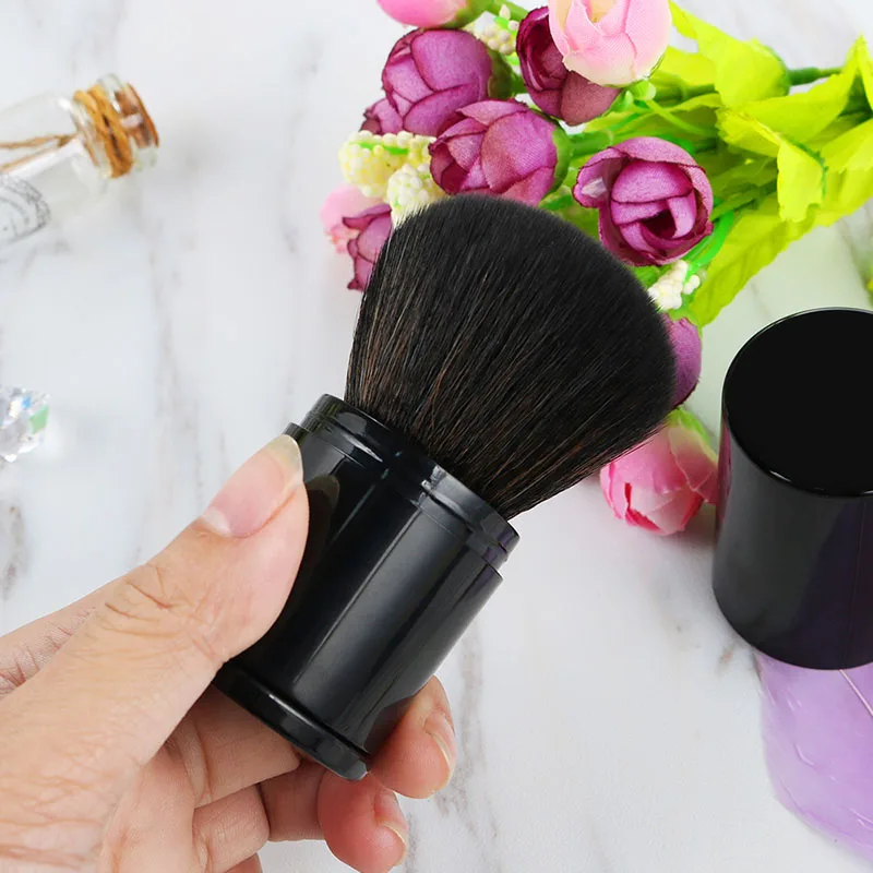 1pcs Black Retractable Makeup Brushes Big Powder Foundation Blusher Concealer Cream Kabuki Brush (14)