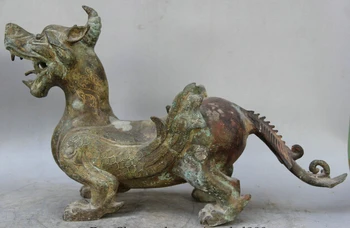 WBY JP S0524 18" Old Chinese Bronze Folk animal fly Unicorn Beast Pi Xiu sculpture Statue
WBY JP S0524 18" Old Chinese Bronze Folk animal fly Unicorn Beast Pi Xiu sculpture Statue