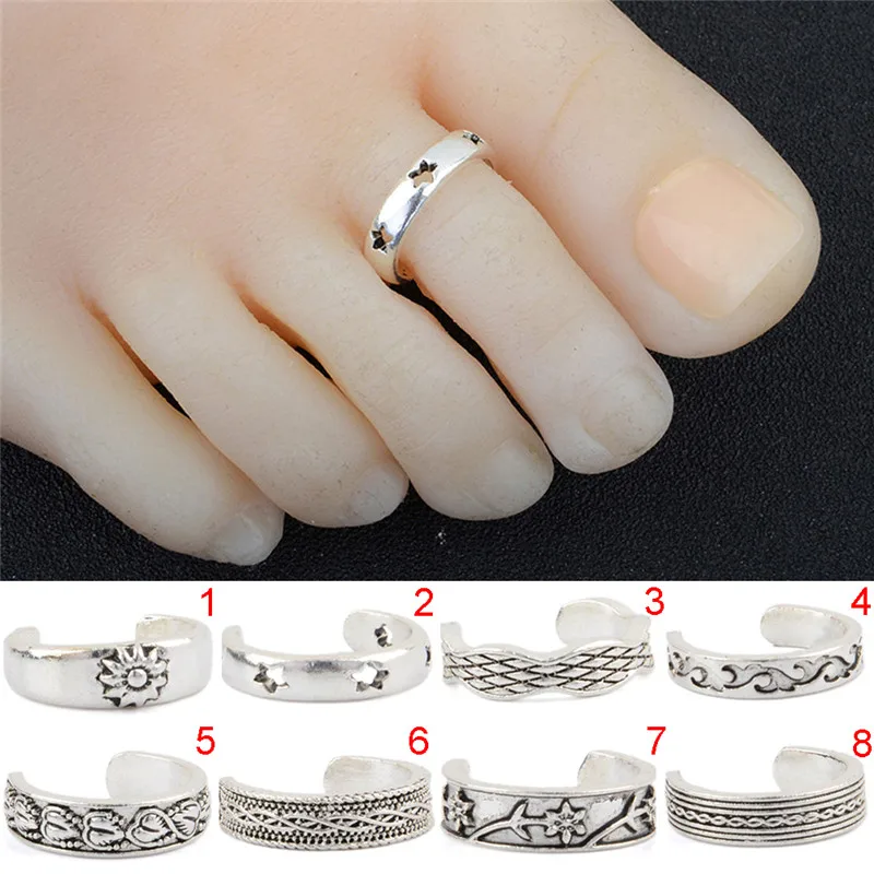 8 Styles Vintage Retro Bohemia Foot Female Carved Flower Tibetan Silver Toe Rings Open Cuff Boho Beach Jewelry Drop Shipping
8 Styles Vintage Retro Bohemia Foot Female Carved Flower Tibetan Silver Toe Rings Open Cuff Boho Beach Jewelry Drop Shipping