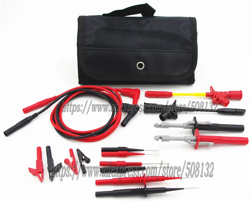 Insulation 4mm Banana test leads Pierce Piercing Spring Test probes/hook/crocodile Alligator clip+Case for multimeter meter
Insulation 4mm Banana test leads Pierce Piercing Spring Test probes/hook/crocodile Alligator clip+Case for multimeter meter