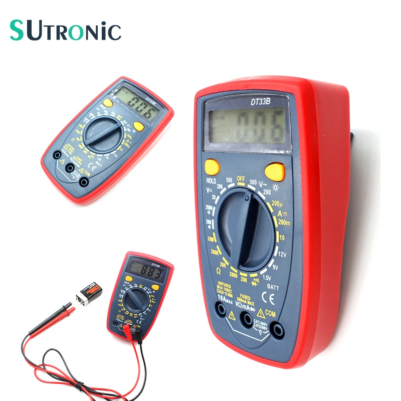 DT33B Backlight Buzzer Portable Mini Digital Multimeter Protection AC DC Ammeter Voltmeter Ohm Meter Data Hold Battery Test
DT33B Backlight Buzzer Portable Mini Digital Multimeter Protection AC DC Ammeter Voltmeter Ohm Meter Data Hold Battery Test