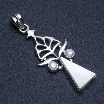 Natural Mother Of Pearl and River Pearl Boho Style 925 Sterling Silver Pendant 2" R0641
Natural Mother Of Pearl and River Pearl Boho Style 925 Sterling Silver Pendant 2" R0641