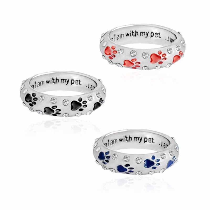 Pet Animal Paw Prints Cute Dog Claw Ring "When I'm with my pet, I'm complete" Rhinestone Exquisite Memorial Ring
Pet Animal Paw Prints Cute Dog Claw Ring "When I'm with my pet, I'm complete" Rhinestone Exquisite Memorial Ring