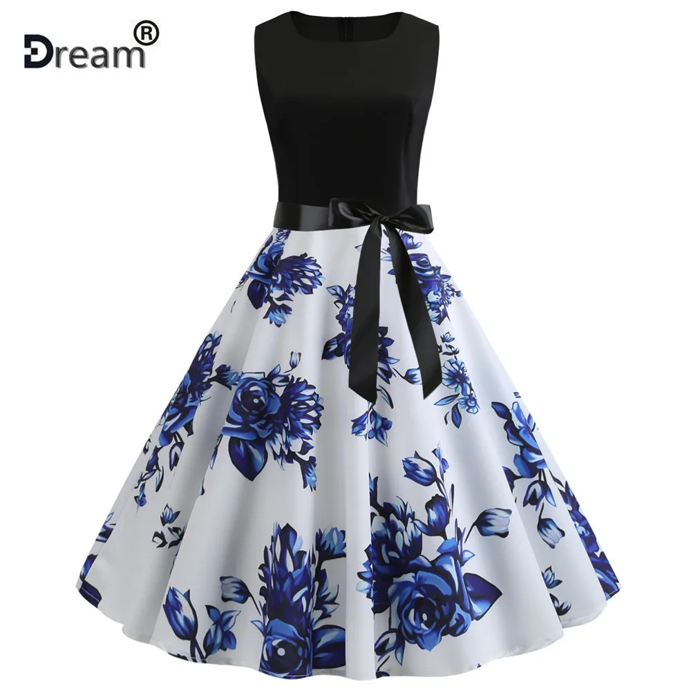 Plus Size Robe Vintage Rockabilly Dress Women Summer Dresses Floral Print Casual a line Sexy Sleeveless Office Party Midi Dress
Plus Size Robe Vintage Rockabilly Dress Women Summer Dresses Floral Print Casual a line Sexy Sleeveless Office Party Midi Dress
