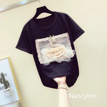 NANCYLIM Fashion Tshirt Girls Ladies 2019 Summer New Korean Swan Nail Ball Lace White T-Shirt Shirt Women Basic Tops Tee Tees
NANCYLIM Fashion Tshirt Girls Ladies 2019 Summer New Korean Swan Nail Ball Lace White T-Shirt Shirt Women Basic Tops Tee Tees