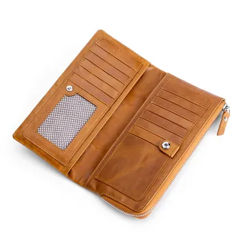 Vintage Genuine Leather Hand Wallet Flat Crazy Horse Phone Purse Long Cow Leather Multifunction Card Slots Organiser Hand Bag
Vintage Genuine Leather Hand Wallet Flat Crazy Horse Phone Purse Long Cow Leather Multifunction Card Slots Organiser Hand Bag