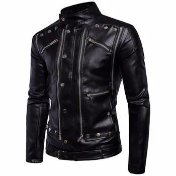Nice Autumn Winter Men Locomotive Multi-zipper Jacket Fashion Mens Leather Jacket Clothes Male M-4XL
Nice Autumn Winter Men Locomotive Multi-zipper Jacket Fashion Mens Leather Jacket Clothes Male M-4XL