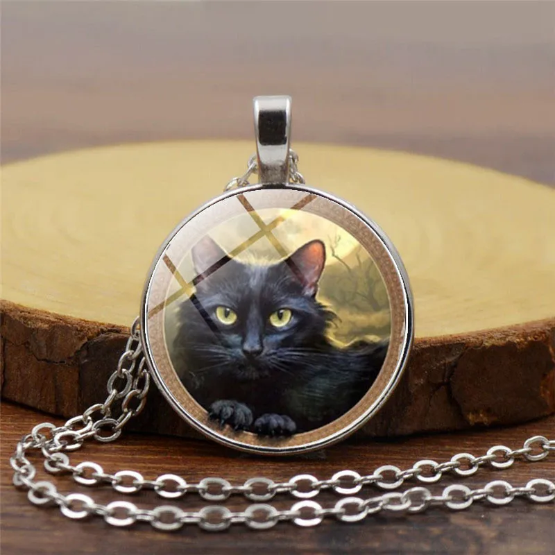 3 Colors Chain Black Cat Picture Vintage Necklace Pendant Message Jewelry For Women Unique Glass Time Stone Girl Gift
3 Colors Chain Black Cat Picture Vintage Necklace Pendant Message Jewelry For Women Unique Glass Time Stone Girl Gift