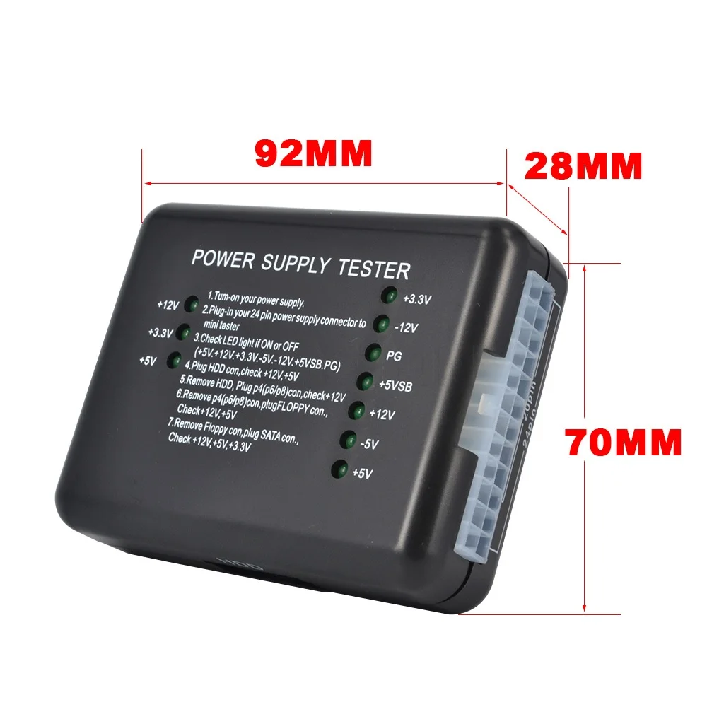 1 pc 20/24 Pin PC Computer Power Supply Tester Checker LED for PSU ATX SATA HDD Meter Measuring for PC Compute 12V 5V 3.3V
1 pc 20/24 Pin PC Computer Power Supply Tester Checker LED for PSU ATX SATA HDD Meter Measuring for PC Compute 12V 5V 3.3V