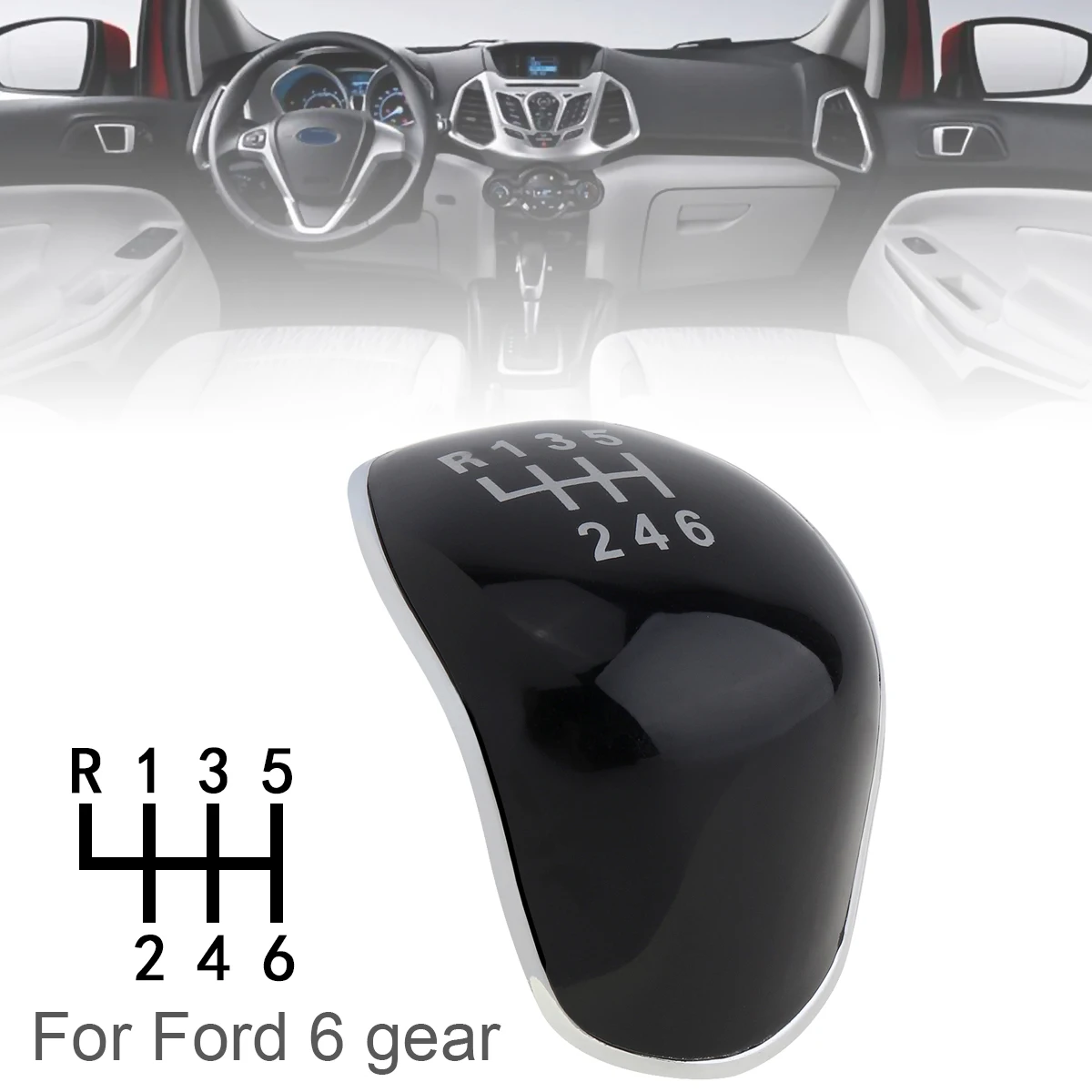 6 Speed ABS Plastic Gear Shift Knob Stick Handball Head Cover for Ford Focus Fiesta Mondeo 6 Gear Models 2D
6 Speed ABS Plastic Gear Shift Knob Stick Handball Head Cover for Ford Focus Fiesta Mondeo 6 Gear Models 2D