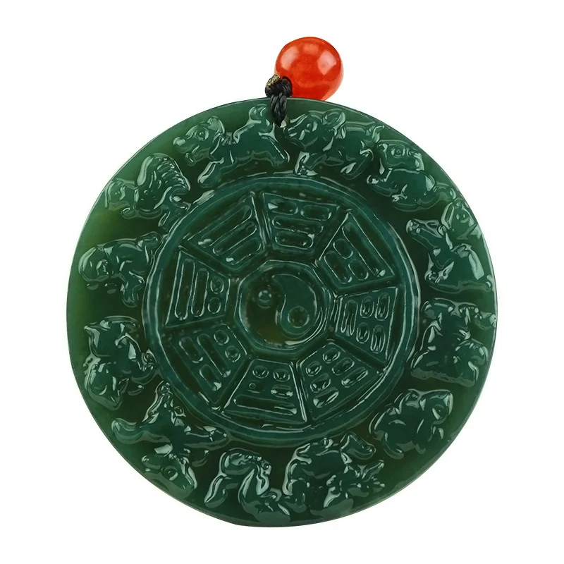 KYSZDL Natural Hetian stone Chinese Zodiac eight trigrams pendant fashion Men Necklace pendant jewelry gift free round bead rope
KYSZDL Natural Hetian stone Chinese Zodiac eight trigrams pendant fashion Men Necklace pendant jewelry gift free round bead rope