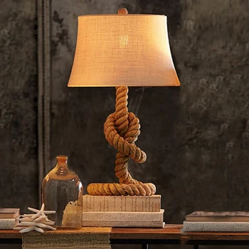 American countryside hemp rope desk lamp. Retro table lamp bedroom bedside lights, Vintage Bar Cafe studyroom iron lamp
American countryside hemp rope desk lamp. Retro table lamp bedroom bedside lights, Vintage Bar Cafe studyroom iron lamp