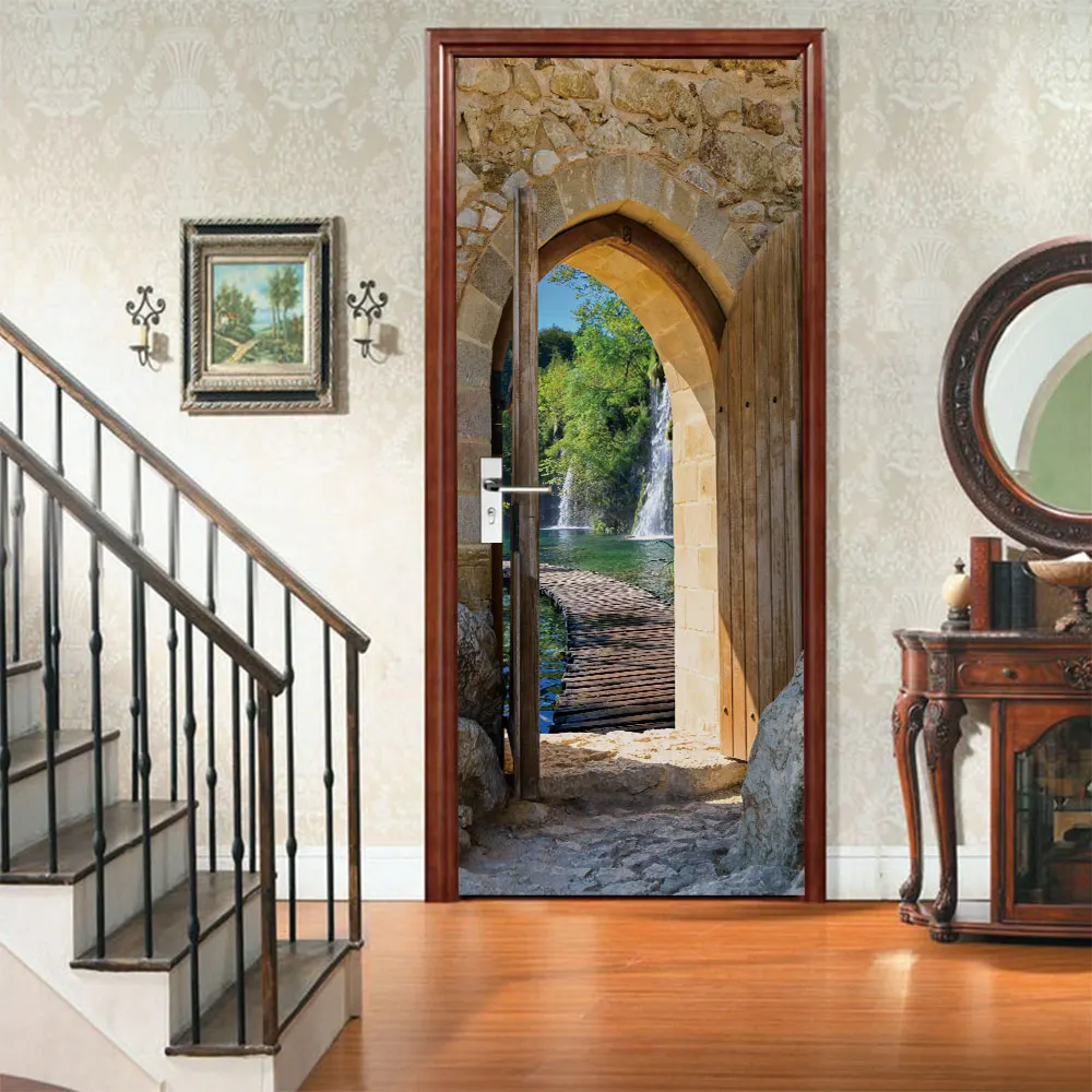 Creative 3D View Door Sticker Arched Wooden Door Self Adhesive On Door PVC Removable Waterproof Murals for Wall Room Home Decor
Creative 3D View Door Sticker Arched Wooden Door Self Adhesive On Door PVC Removable Waterproof Murals for Wall Room Home Decor