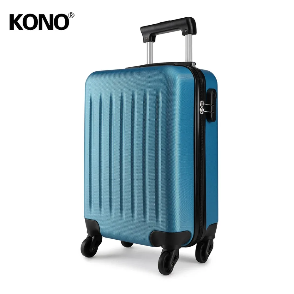 

KONO Cabin Size Suitcase Rolling Hand Luggage Travel Check in Carry on Trolley Case Bag 4 Wheels Spinner Hardside 19" YD1872L