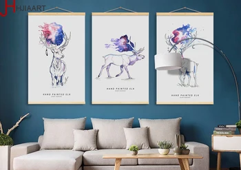 Vintage Abstract Watercolor Deer Head Wooden Framed Canvas Paintings Triptych Home Decor Wall Art Print Pictures Poster
Vintage Abstract Watercolor Deer Head Wooden Framed Canvas Paintings Triptych Home Decor Wall Art Print Pictures Poster