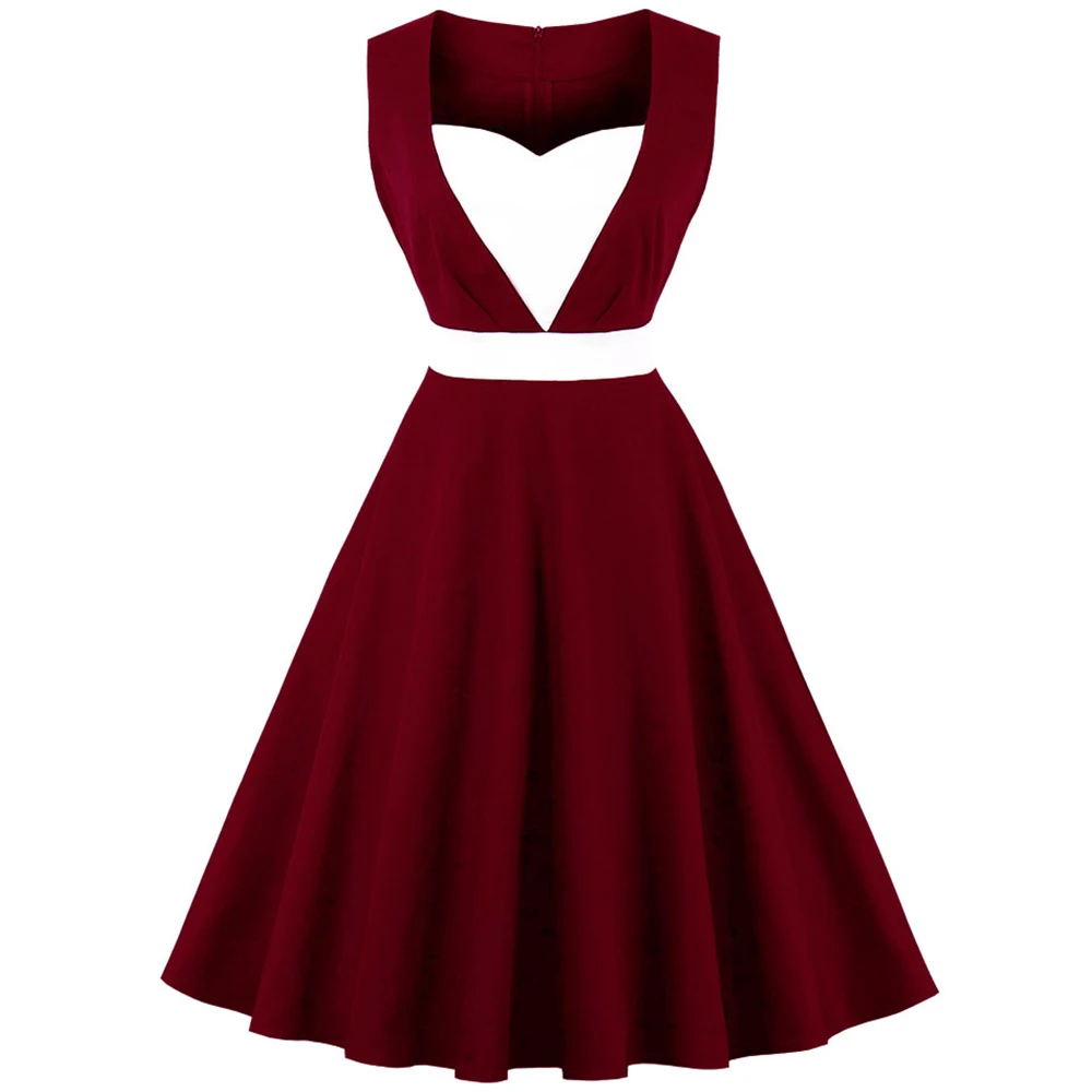 Plus Size Summer Sleeveless High Waist Women Retro Vintage Dress 1960s Audrey Hepburn Rockabilly Swing Vestidos De Festa
Plus Size Summer Sleeveless High Waist Women Retro Vintage Dress 1960s Audrey Hepburn Rockabilly Swing Vestidos De Festa
