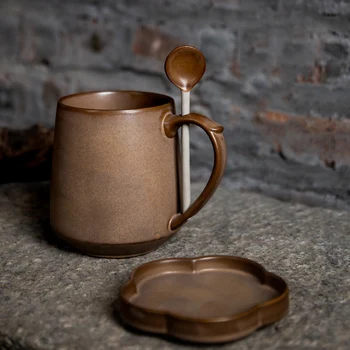 430ml Nordic Style Vintage Mug with Lid Spoon Kit Ceramic Pottery Mugs Coffee Milk Cup Breakfast Oat Cups Drinkware Teaware Gift
430ml Nordic Style Vintage Mug with Lid Spoon Kit Ceramic Pottery Mugs Coffee Milk Cup Breakfast Oat Cups Drinkware Teaware Gift