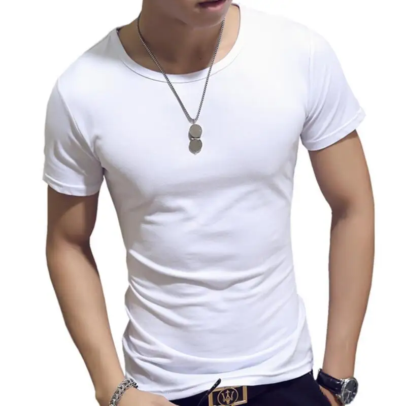 Summer Men's Solid T-shirt Cotton O-neck Short Sleeved T Shirt Men Stretch Lycra Casual Tops Tees Male Brand Clothing
Summer Men's Solid T-shirt Cotton O-neck Short Sleeved T Shirt Men Stretch Lycra Casual Tops Tees Male Brand Clothing