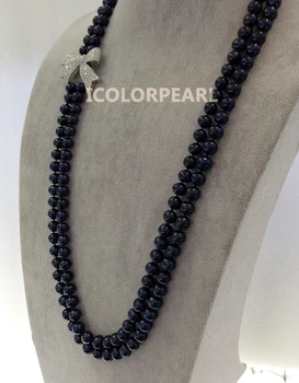 WEICOLOR 80-90cm Two-Strand 8-9.5mm Black Freshwater Pearl With Silver Butterfly With Crystal Jewelry Sweater Necklace.
WEICOLOR 80-90cm Two-Strand 8-9.5mm Black Freshwater Pearl With Silver Butterfly With Crystal Jewelry Sweater Necklace.