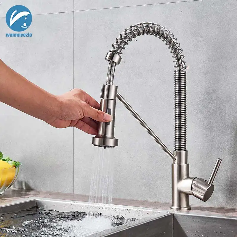 Pull Down Kitchen Faucets Kitchen Spring Faucet Brushed Nickel 360 Rotation Spray Kitchen Spring Tap Kitchen Mixer Faucet Tap
Pull Down Kitchen Faucets Kitchen Spring Faucet Brushed Nickel 360 Rotation Spray Kitchen Spring Tap Kitchen Mixer Faucet Tap