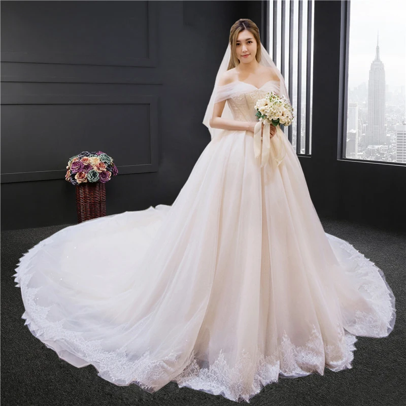 Vestido De Noiva 2018 Muslim Wedding Dresses Ball Gown Boat-neck Tulle Lace Edge Boho Wedding Gown Bridal Dresses
Vestido De Noiva 2018 Muslim Wedding Dresses Ball Gown Boat-neck Tulle Lace Edge Boho Wedding Gown Bridal Dresses