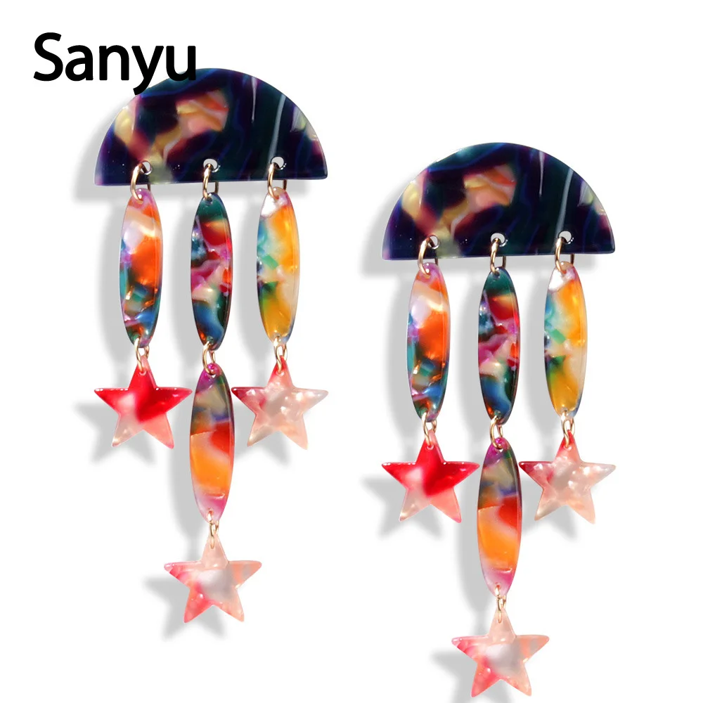 Lovely Creative Colorful Stars Long Tassel Acrylic Drop Earrings for Women Girls Harajuku Style Shining Dangle Earrings Jewelry
Lovely Creative Colorful Stars Long Tassel Acrylic Drop Earrings for Women Girls Harajuku Style Shining Dangle Earrings Jewelry