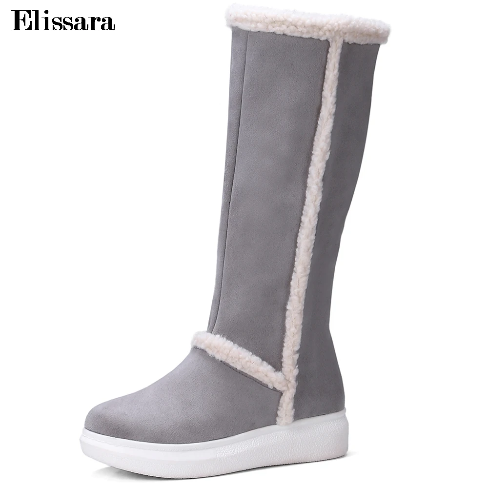 Elissara Women Mid Heels Knee High Boots Shoes Winter Feminine Fashion Zip Warm Snow Boots Platform Shoes Plus Size 34-43
Elissara Women Mid Heels Knee High Boots Shoes Winter Feminine Fashion Zip Warm Snow Boots Platform Shoes Plus Size 34-43