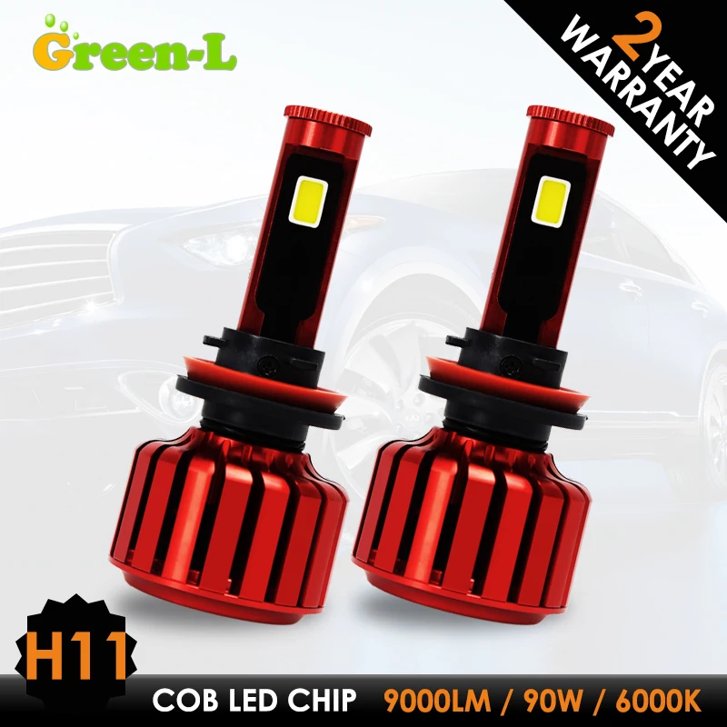 Green-L H11 LED Headlight Bulbs H7 90W 9000LM LED Car Lights 12V 6000K Mini Car Headlight COB LED H4 H1 H7 H11 H3 9005 9006 9012
Green-L H11 LED Headlight Bulbs H7 90W 9000LM LED Car Lights 12V 6000K Mini Car Headlight COB LED H4 H1 H7 H11 H3 9005 9006 9012