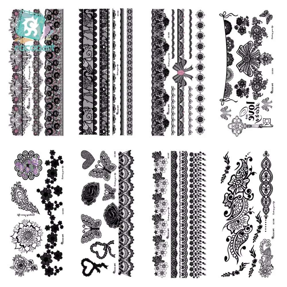 10 Different Lace Black Henna Temporary Tattoo Sticker Women Hand Jewelry Paste bowknot Waterproof Fake Body Art Tatoo
10 Different Lace Black Henna Temporary Tattoo Sticker Women Hand Jewelry Paste bowknot Waterproof Fake Body Art Tatoo