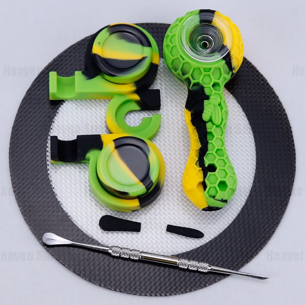 silicone tobacco pipe-yellow dab-2