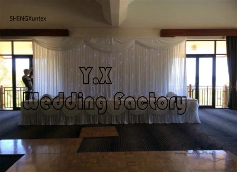 All White Color Swags 3M*6M White Backdrop Curtain \ Wedding Drape With Led Lights
All White Color Swags 3M*6M White Backdrop Curtain \ Wedding Drape With Led Lights