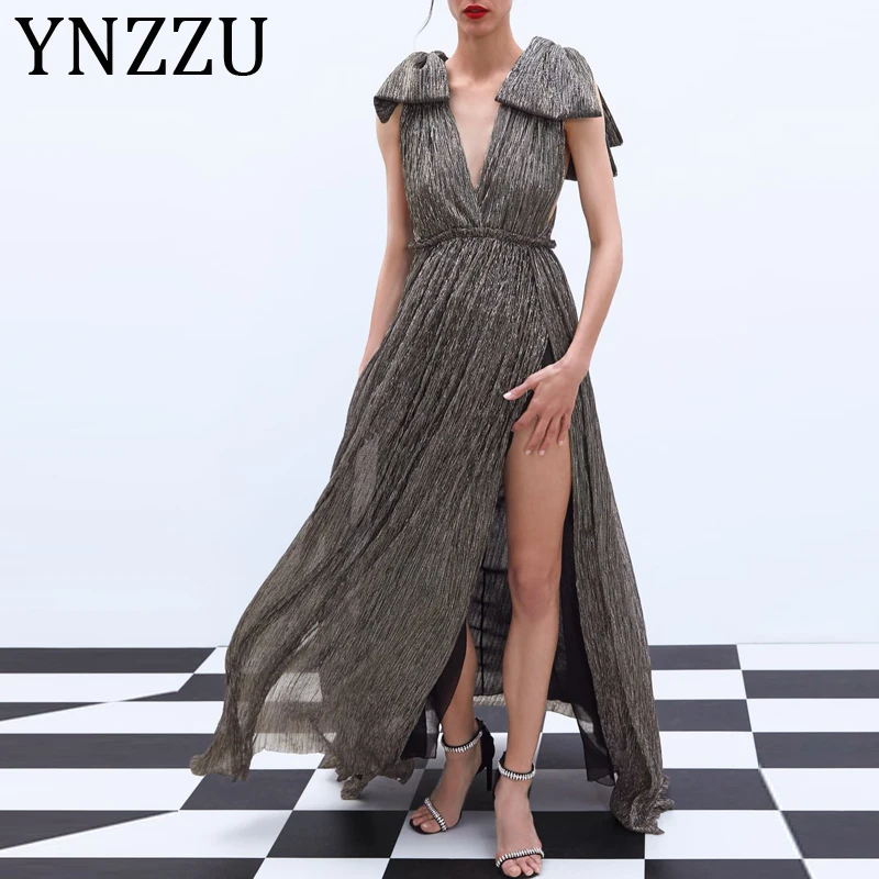 YNZZU Sexy Deep V Neck Maxi Dress Women Bow Sleeveless Backless Split Long Dresses 2019 Spring Lady Party Dress Vestido AD252
YNZZU Sexy Deep V Neck Maxi Dress Women Bow Sleeveless Backless Split Long Dresses 2019 Spring Lady Party Dress Vestido AD252