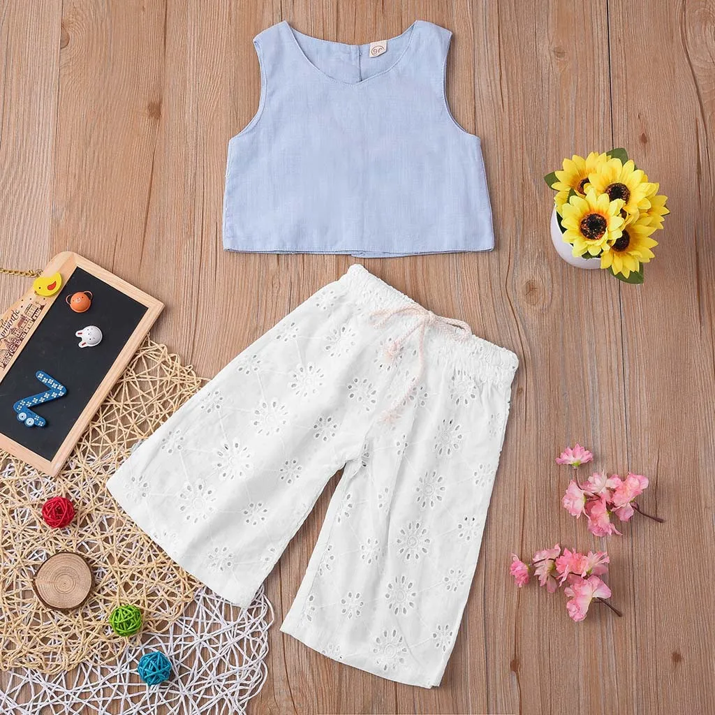 Girls Clothing Sets Summer Fashion Sleeveless Solid Tops +Flower Pants Outfits Sets Toddler Girl Clothes Kids Summer Outfit New
Girls Clothing Sets Summer Fashion Sleeveless Solid Tops +Flower Pants Outfits Sets Toddler Girl Clothes Kids Summer Outfit New