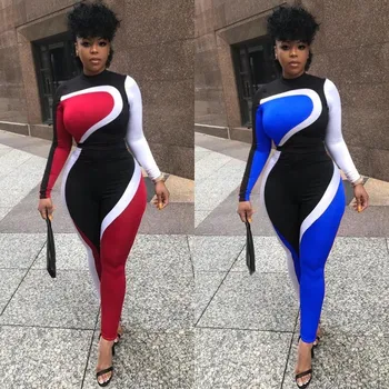 2019 Sexy Long Sleeve Stitching Color Bodycon Playsuits Casual Black Blue White Women Jumpsuit Sexy Skinny Rompers
2019 Sexy Long Sleeve Stitching Color Bodycon Playsuits Casual Black Blue White Women Jumpsuit Sexy Skinny Rompers