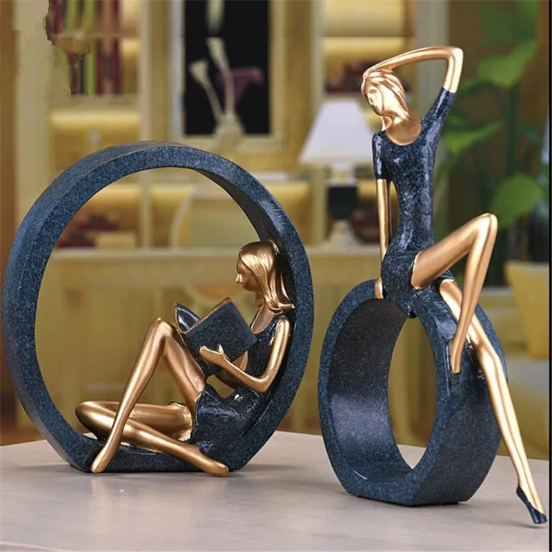 1 set 2 pcs Resin Elegant Reading Girl Sculpture Statue Figurine Reader Ornament Home Wine Cabinet Living Room Decoration
1 set 2 pcs Resin Elegant Reading Girl Sculpture Statue Figurine Reader Ornament Home Wine Cabinet Living Room Decoration