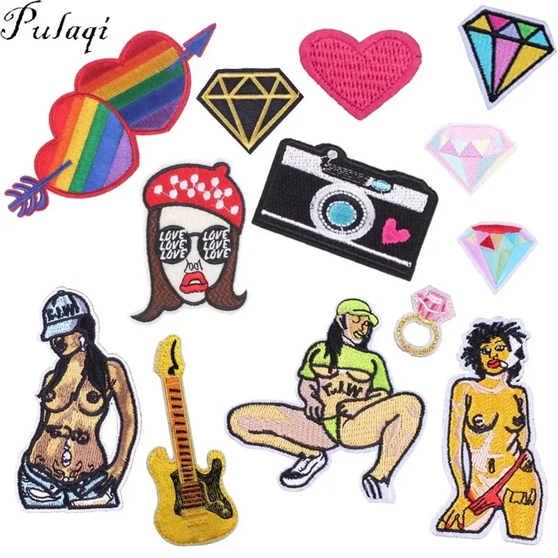 Pulaqi Sexy Girl Diamond Music Patches Iron On Clothes Camera Appliques Sewing On Jeans Stickers On Clothing DIY For Men Kids H
Pulaqi Sexy Girl Diamond Music Patches Iron On Clothes Camera Appliques Sewing On Jeans Stickers On Clothing DIY For Men Kids H