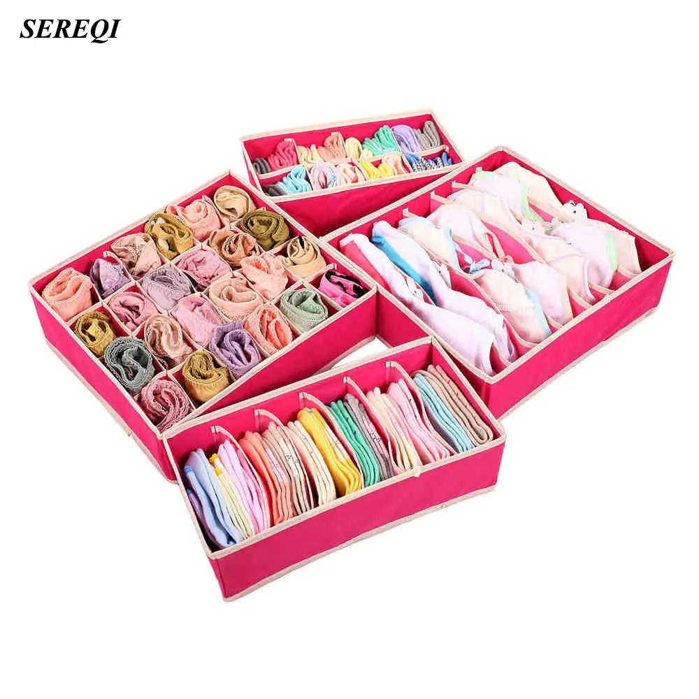 SEREQI 4PCS Non Woven Rose Red Storage Box Ties Socks Bra Underwear Storage Bins Cube Drawer Closet Divider Organizer Container
SEREQI 4PCS Non Woven Rose Red Storage Box Ties Socks Bra Underwear Storage Bins Cube Drawer Closet Divider Organizer Container