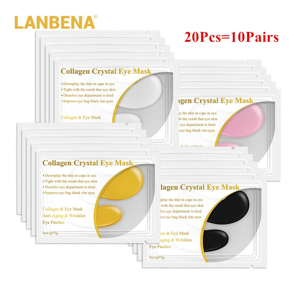 20PCS=10Pairs LANBENA 24K Gold Eye Mask Collagen Eye Patches Dark Circle Puffiness Eye Bag Anti-Aging Wrinkle Firming Skin Care
20PCS=10Pairs LANBENA 24K Gold Eye Mask Collagen Eye Patches Dark Circle Puffiness Eye Bag Anti-Aging Wrinkle Firming Skin Care
